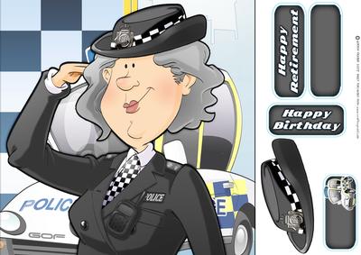Policewoman Retirement Dudess 8x8 Quick Card