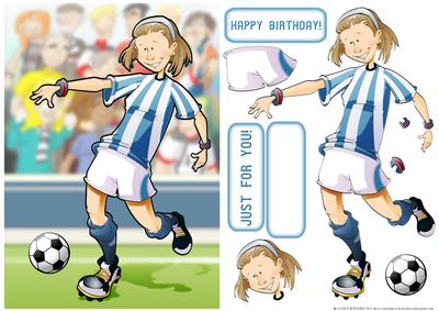 Blue and White Football Girl