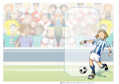 Blue and White Football Girl Insert