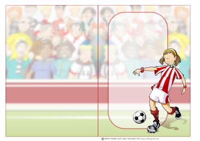 Red and White Football Girl Insert