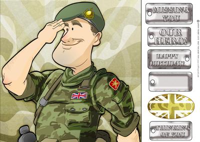 British Army Dude Green Beret 8x8 Quick Card