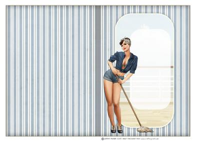 1950's Pin Up Girl Alice May (blue) Insert