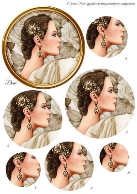 Art Deco Lady Pandore Circle Pyramid (cream)