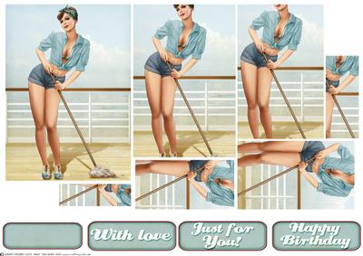 1950's Pin Up Girl Alice May Pyramid (aqua)
