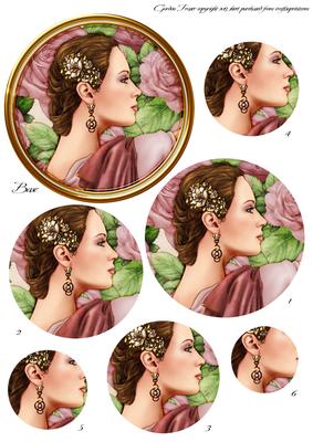 Art Deco Lady Pandore Circle Pyramid (pink)