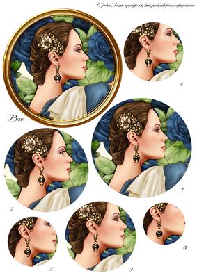 Art Deco Lady Pandore Circle Pyramid (blue)
