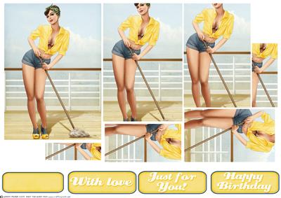 1950's Pin Up Girl Alice May Pyramid (yellow)