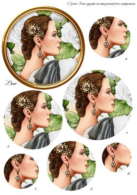 Art Deco Lady Pandore Circle Pyramid (white)