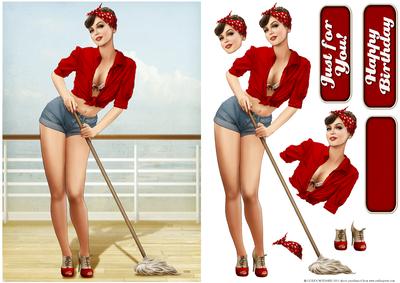 1950's Pin Up Girl Alice May (red)