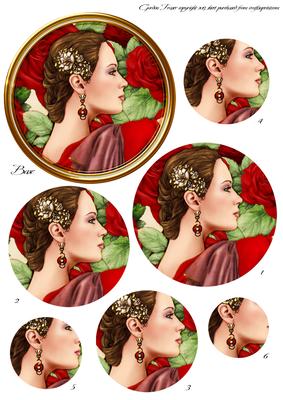 Art Deco Lady Pandore Circle Pyramid (red)