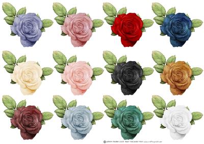 Hand Painted Rose Embellishments Large