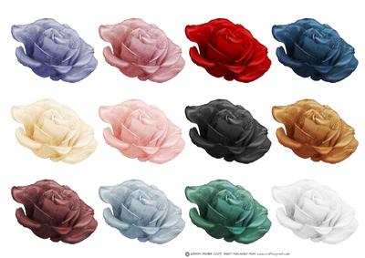 Hand Painted Rose Embellishments Medium