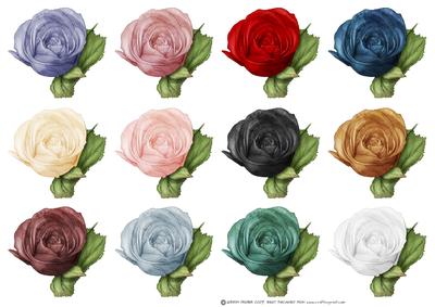 Hand Painted Rose Embellishments Small