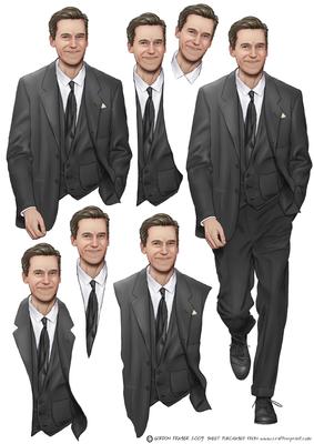 Art Deco Gentleman Antonio (black) Decoupage Sheet