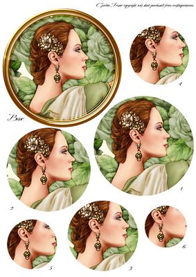 Art Deco Lady Pandore Circle Pyramid (green)