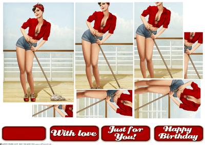 1950's Pin Up Girl Alice May Pyramid (red)
