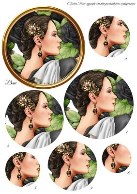 Art Deco Lady Pandore Circle Pyramid (black)