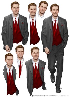 Art Deco Gentleman Antonio (red) Decoupage Sheet