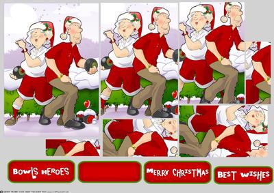Christmas Bowling Dudes Couple Pyramid