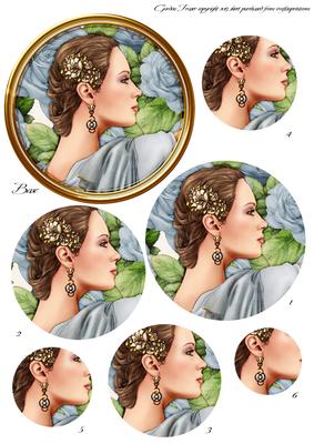 Art Deco Lady Pandore Circle Pyramid (light Blue)