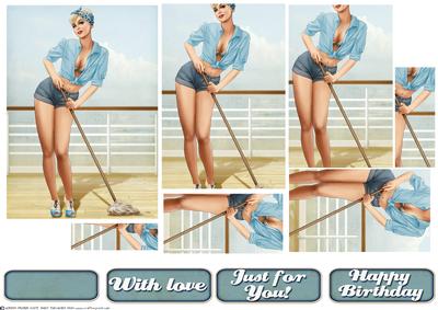 1950's Pin Up Girl Alice May Pyramid (light Blue)