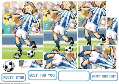 Blue and White Football Girl Pyramid