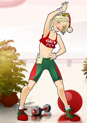 Get Fit Lady Christmas A4