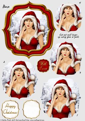 Double Curve Frame Pyramage Topper Eva Grace Red Christmas