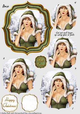 Double Curve Frame Pyramage Topper Eva Grace Green Christmas