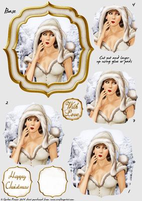 Double Curve Frame Pyramage Topper Eva Grace Cream Christmas