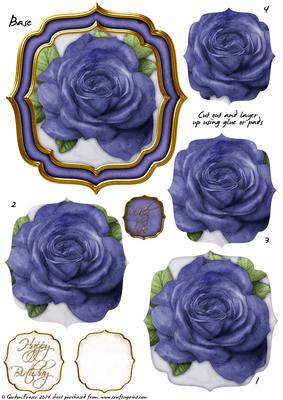 Double Curve Frame Pyramage Topper Purple Rose