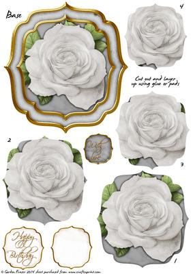 Double Curve Frame Pyramage Topper Light Silver Rose