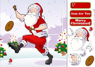 Rugby Santa Dude 8x8 Quick Card