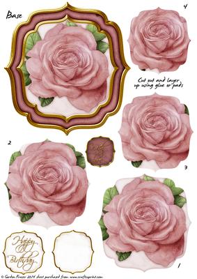 Double Curve Frame Pyramage Topper True Pink Rose