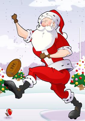 Rugby Santa Dude A4