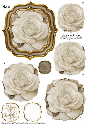 Double Curve Frame Pyramage Topper Retro Rose