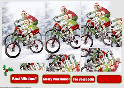 Mountain Bike Christmas Dudes Pyramid