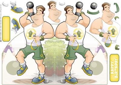 Get Fit Dude Shaped Card
