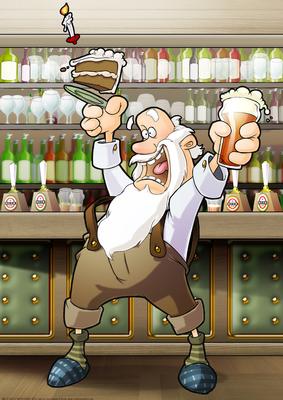 Grandad Beer and Cake Dude A4