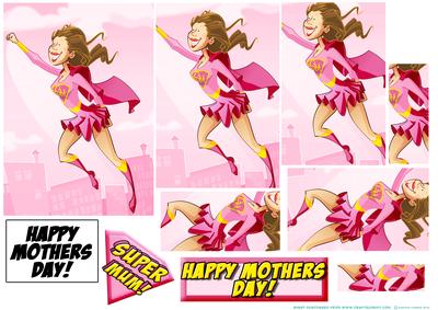 Supermum Mother's Day Pyramid. Pink.