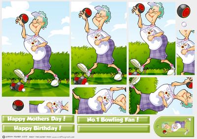 Lawn Bowls Lady. Pyramid.