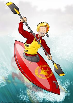 Canoe/kayak Dude (red) A4