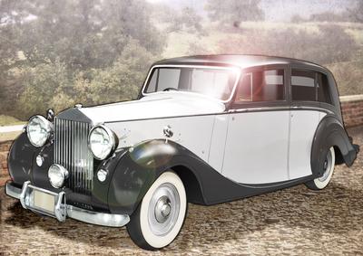 Vintage Art Deco Car (white)