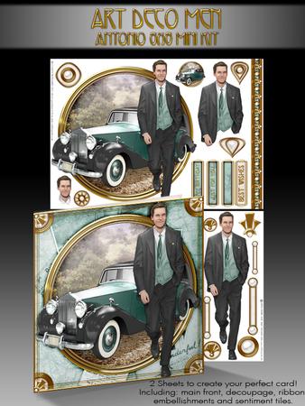 Art Deco Man Antonio (aqua)