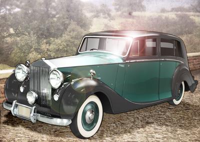 Vintage Art Deco Car (aqua)