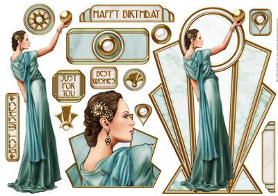 Pandore Art Deco Shaped Panels (aqua)