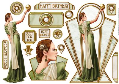 Pandore Art Deco Shaped Panels (green)