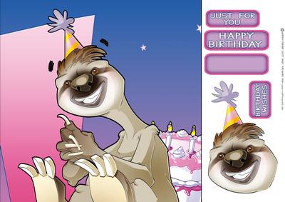 Sammy Sloths Birthday 8x8 Quick Card