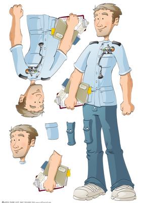Male Nurse Dude Decoupage Sheet