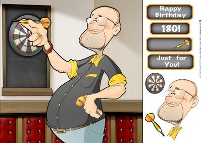 Darts Dude Black 8x8 Quick Card